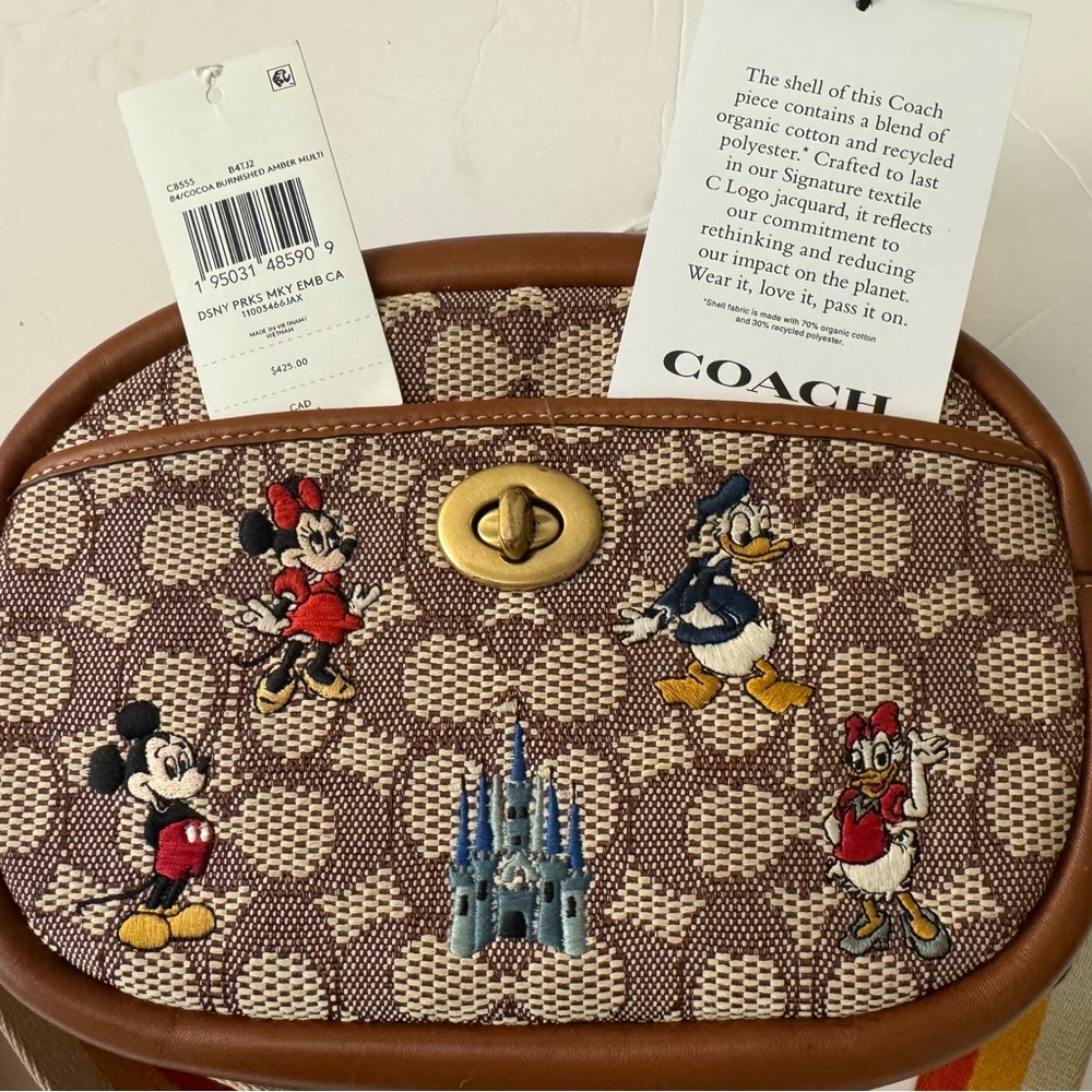Coach Walt Disney World 50th Anniversary Camera Crossbody Bag Signature Jacquard - Picture 9 of 10
